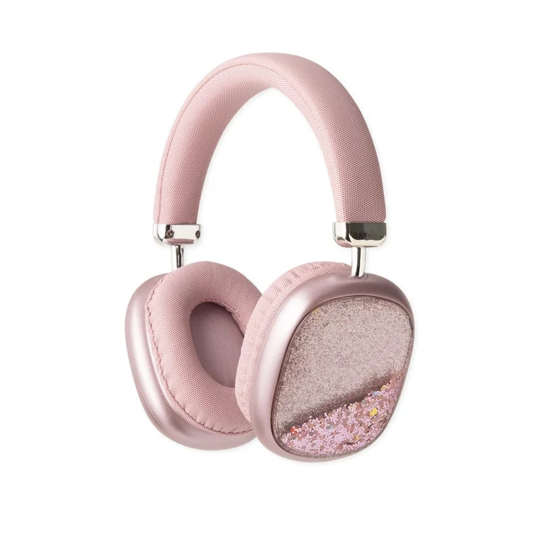 PWRD Pink Liquid Glitter Wireless Bluetooth Headphones, Over Ear with Microphone | Walmart (US)