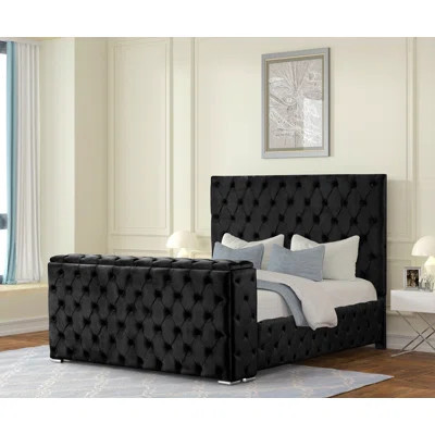 Encore Modern Style Tufted And Upholstered King Bed Made With Wood In Black(NJ Inventory) | Wayfair North America