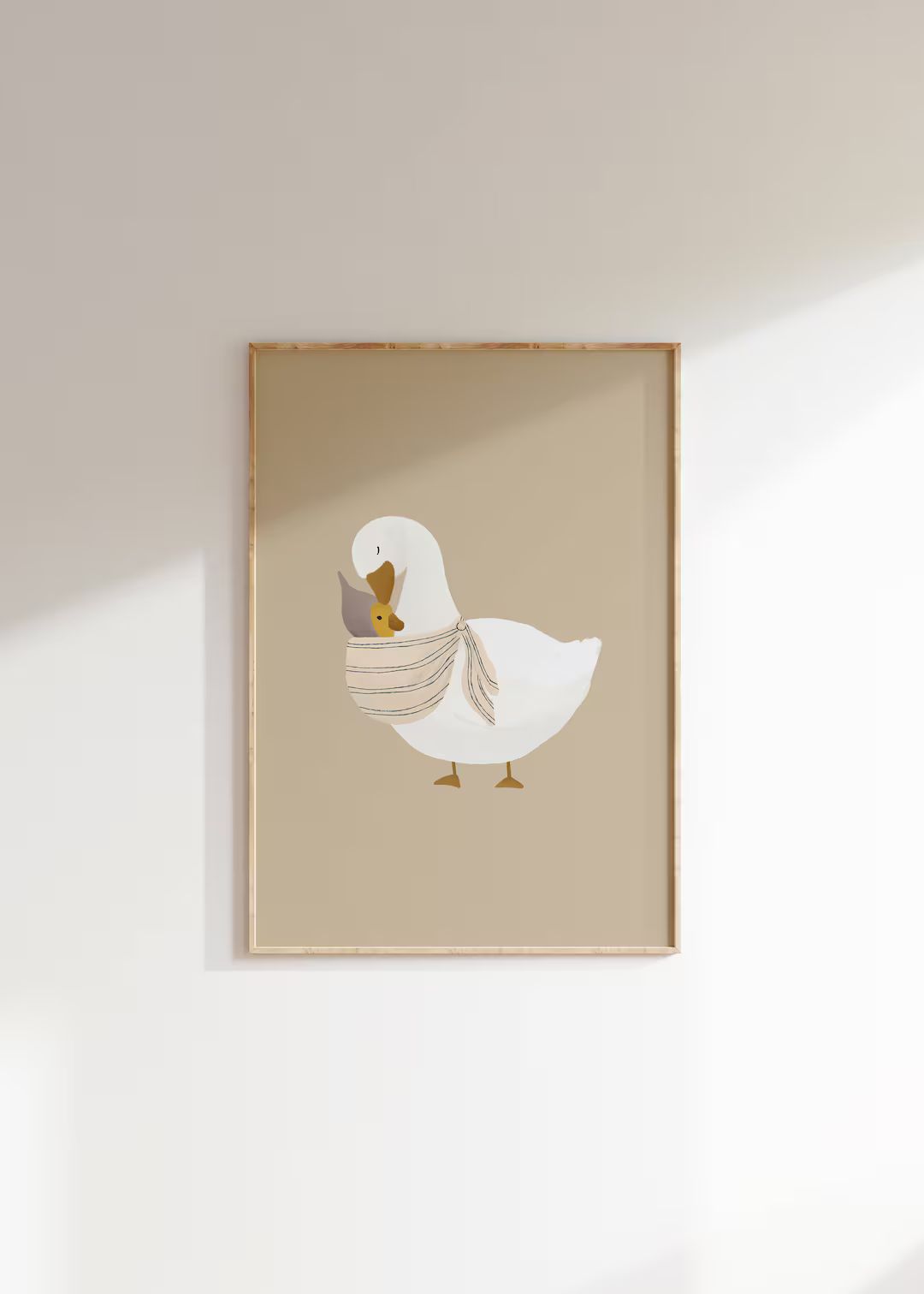 Mother Duck Print Farm Nursery Decor Expecting Mom Gift Gender Neutral Nursery Wall Art Beige Nur... | Etsy (US)