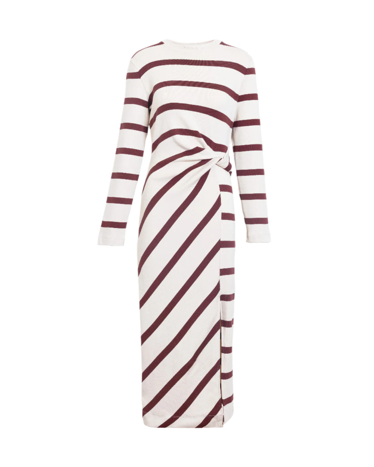 Cody Dress in Cream & Raisin Wide Stripe | Over The Moon
