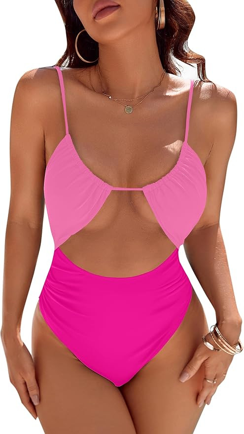 Blooming Jelly Womens One Piece Swimsuit Tummy Control Bathing Suit Sexy Flattering Cheeky High C... | Amazon (US)