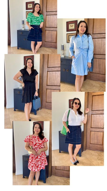 5 wear to work looks for warm weather, t office style, casual wear to work looks, spring style, summer style, all under $50! #walmartpartner 

Floral print square neck top is so cute, and 100% cotton. Maternity friendly and post-partum friendly. Wearing a small! Navy skirt is flattering, a great length for the office. Runs true to size 

Cotton twist detail shirtdress, runs small, I’m wearing a medium Dress is so flattering and cute for office style, wear to work style. Also comes in black. 

Black dress that’s great for the office or dressed up for a cocktail party. Short sleeve black dress with elastic waist detail and pleating. Wearing a medium.

Henley puff sleeve white shirt and navy skirt. T-shirt runs true to size, wearing a medium 

Red floral print dress that’s adorable for spring style or summer style. Wearing a small. 

Good strappy sandals and brown slide sandals are comfortable and so affordable! True to size 

AD #walmartfashion 


#LTKstyletip #LTKworkwear #LTKfindsunder50
