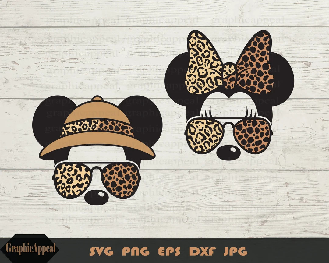 Matching Family Safari Svg Leopard and Cheetah Print, Hat, Hair Bow, Ears, Aviator Sunglasses, In... | Etsy (US)