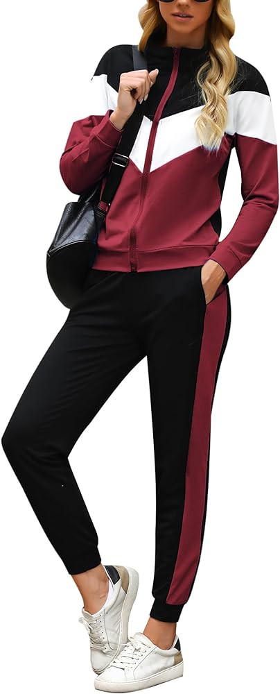 Marvmys Women's Tracksuit Set 2 Piece Sweatsuit Outfits Long Sleeve Zip Up Lounge Jogger Set with... | Amazon (US)