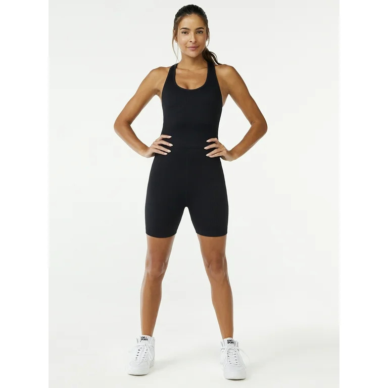 Love & Sports Women's Seamless Ribbed Romper | Walmart (US)