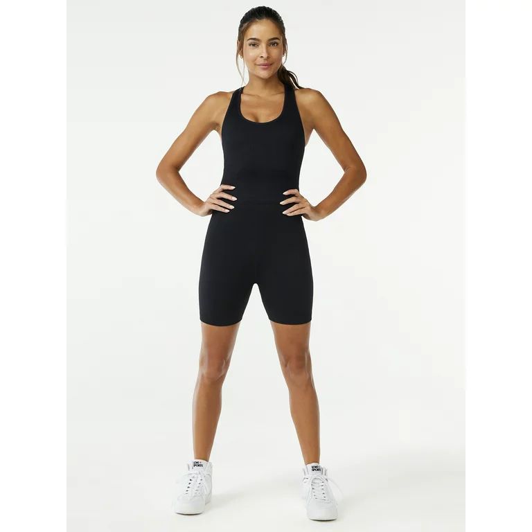 Love & Sports Women's Seamless Ribbed Romper - Walmart.com | Walmart (US)