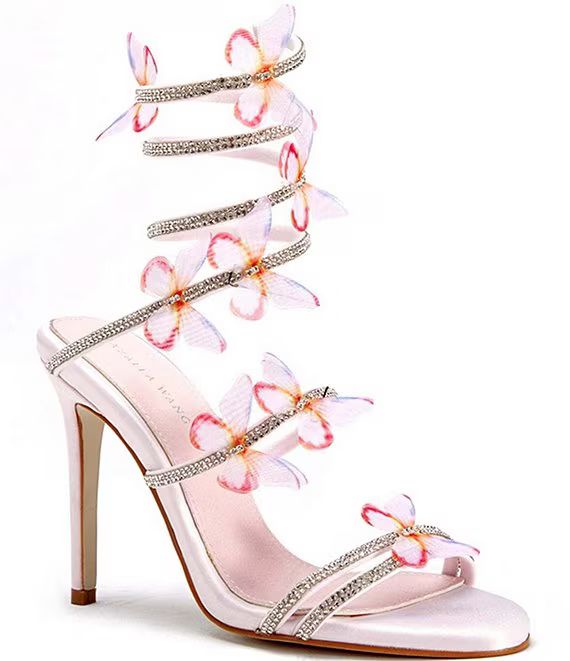 Azalea Wang Aryana Rhinestone Butterfly Applique Ankle Wrap Dress Sandals | Dillard's | Dillard's