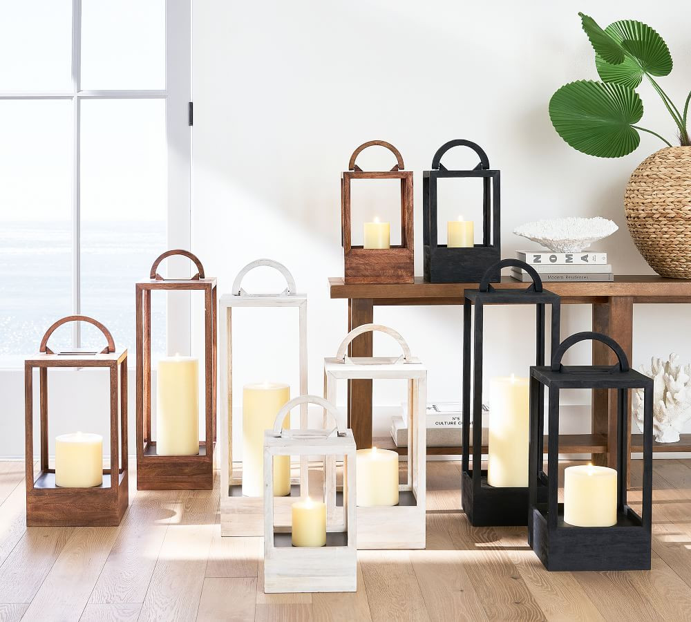 Decker Mango Wood Lantern Collection | Pottery Barn (US)