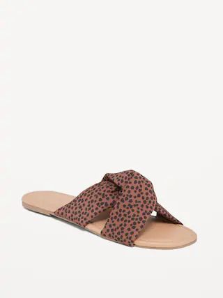 Faux-Leather Printed Soft Twist Sandals for Women | Old Navy (US)