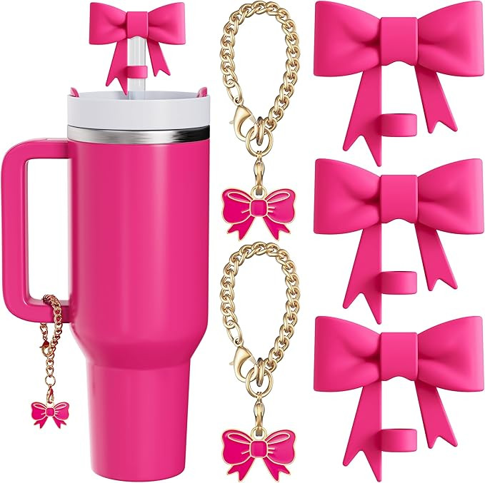 Compatible with Stanley Cup Accessories - 3Pcs 10mm Bow Straw Topper Compatible with Stanley Cup ... | Amazon (US)