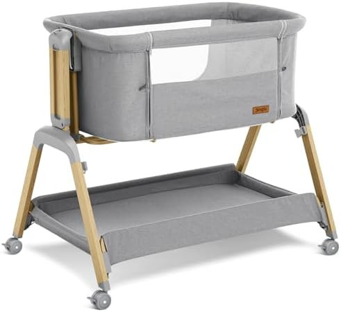Jimglo 3 in 1 Baby Bassinet, Rocking Bassinets with Comfy Mattress and Wheels, Adjustable Height ... | Amazon (US)