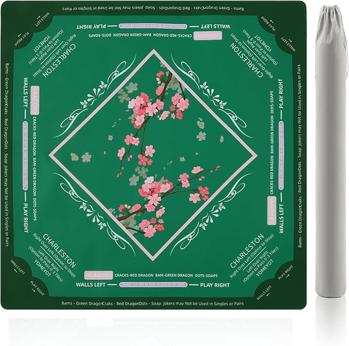 Mahjong Table Mat with Rubber Non Slip Backing Comfortable Smooth Surface Mahjong Playing Mat for... | Amazon (US)