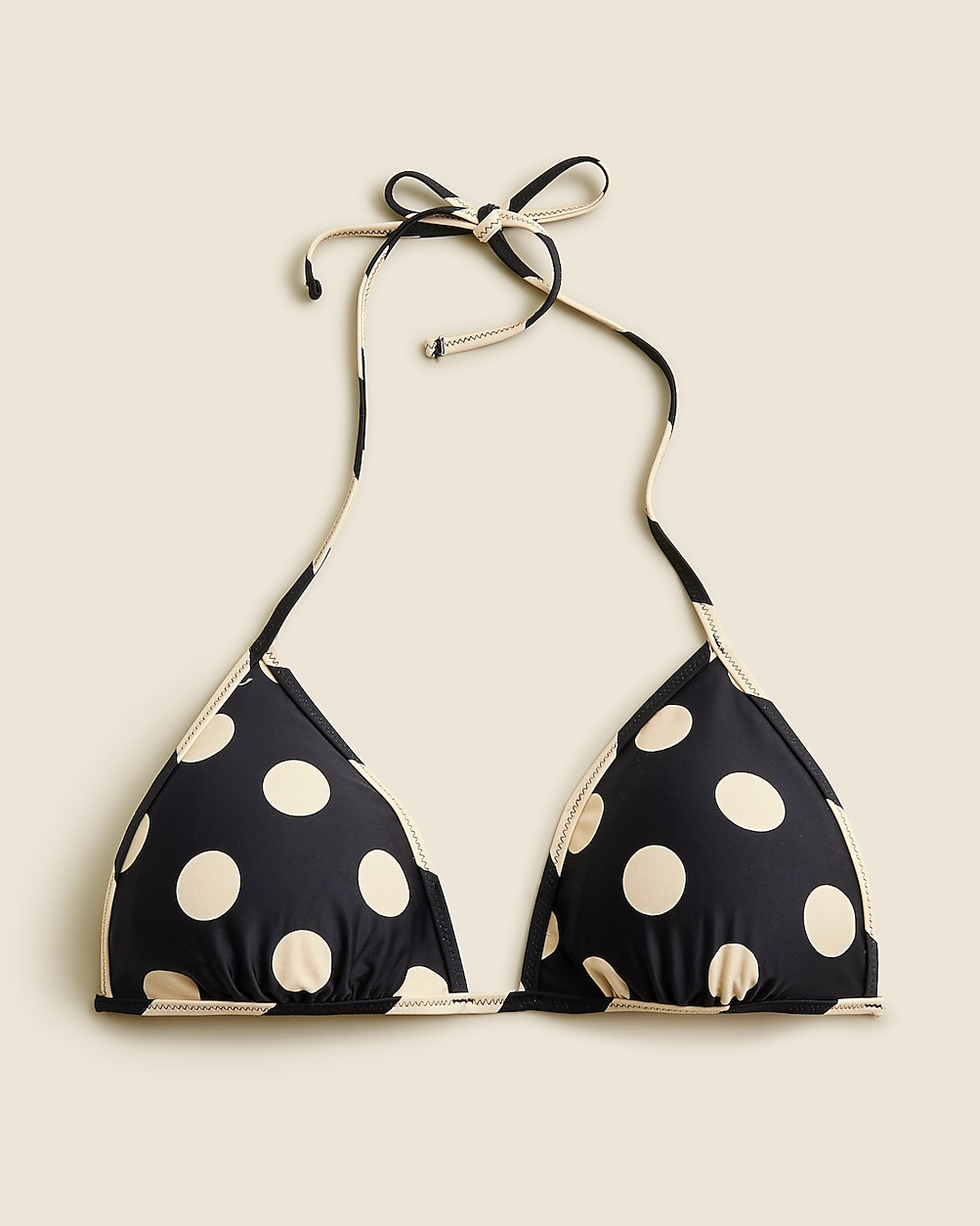 String bikini top in reversible dot-stripe print | J. Crew US