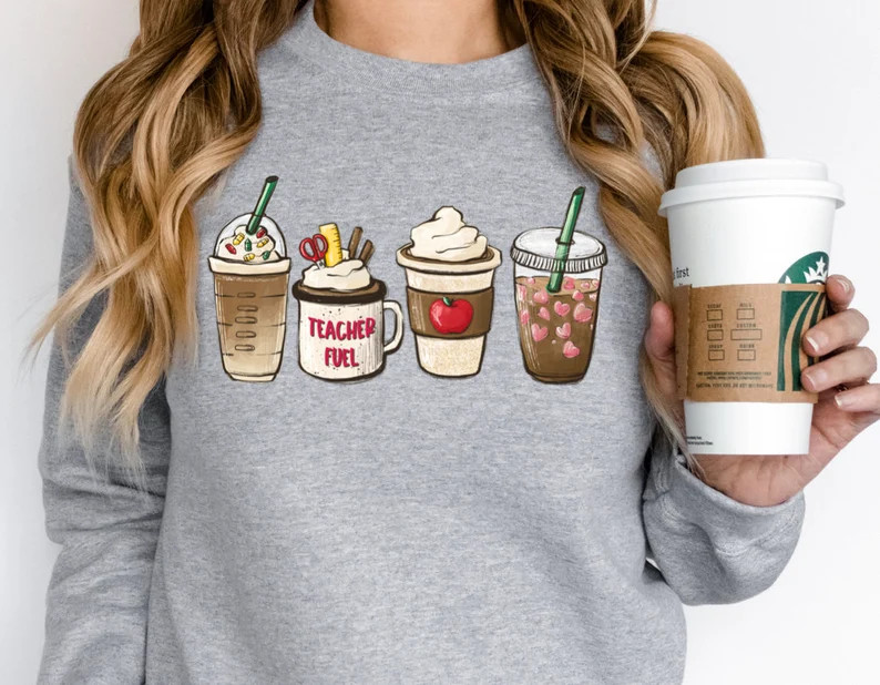 Teacher Sweatshirt Coffee Teacher Shirt Cute Shirt for | Etsy | Etsy (US)
