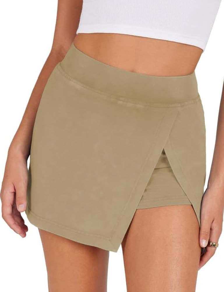 Lianlive Mini Skirts for Women High Waist Split Hem Casual Fitted Athletic Bodycon Skort Tennis S... | Amazon (US)