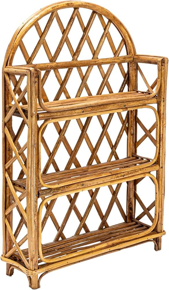 Bloomingville Boho Arched Woven Rattan 3-Tier Wall Shelf, Natural | Amazon (US)