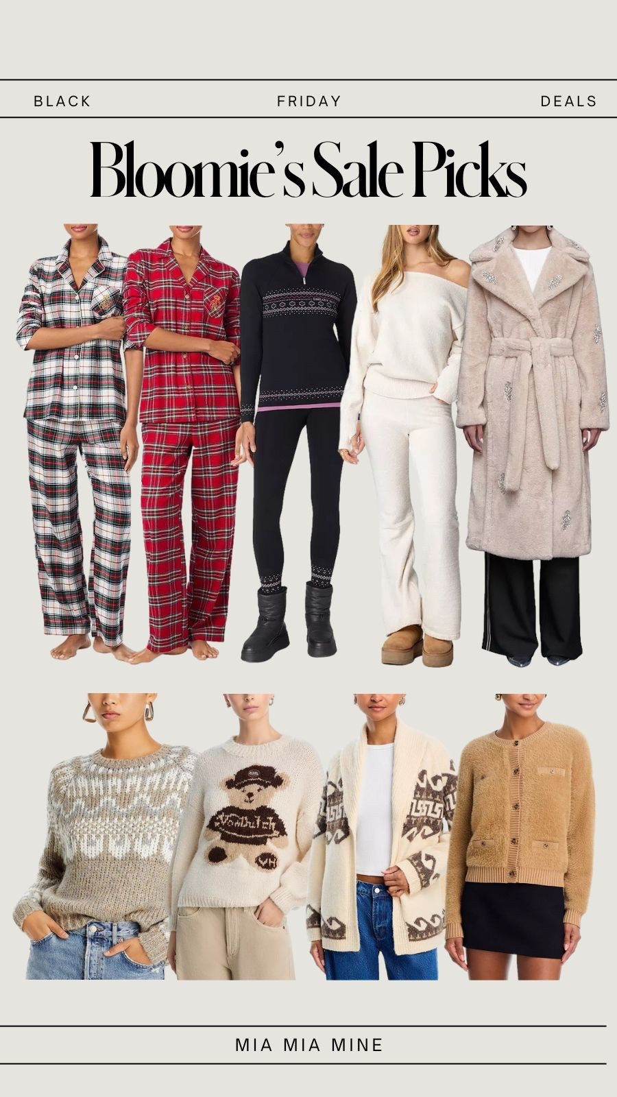 Bloomingdale’s Black Friday sale
Save 25% off holiday pajamas and holiday sweaters 

#LTKCyberWeek #LTKHoliday #LTKSaleAlert