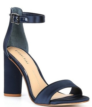 Joenah Satin Ankle Strap Block Heel Two Piece Dress Sandals | Dillard's