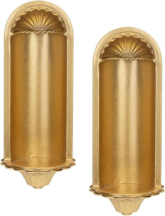 Candle Sconce Set of 2,Gold Wall Candle Sconce,Wall Decorations,Rustic Home Decor | Amazon (US)