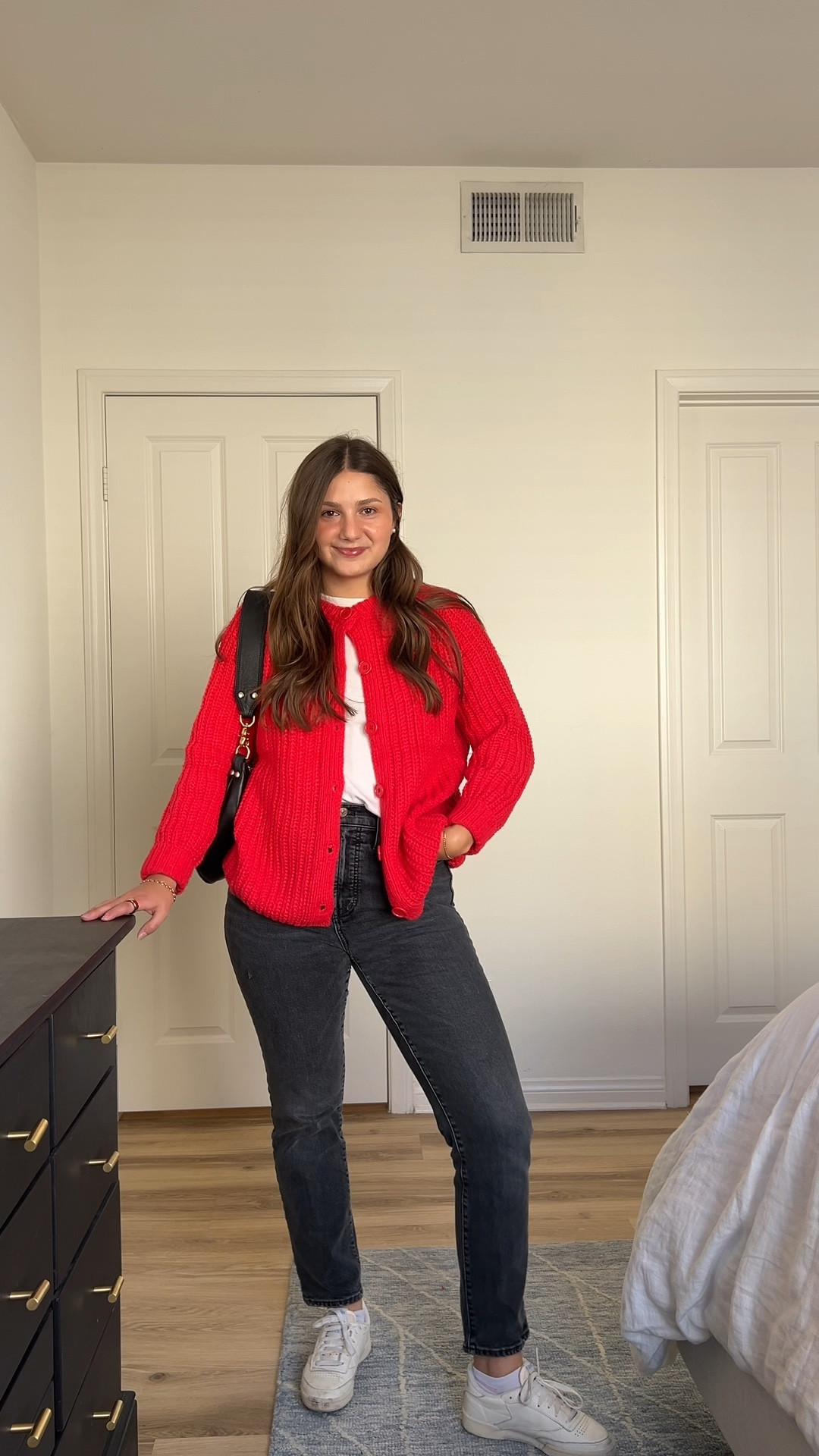 The perfect cozy fall outfit with a pop of red❤️ #fallfashion #cozyfalloutfit #falloutfit #redsweater #simpleoutfit

#LTKStyleTip #LTKSeasonal