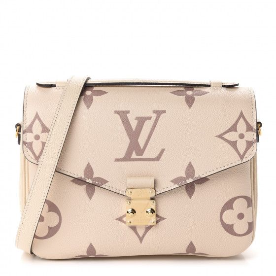 LOUIS VUITTON Empreinte Monogram Giant Pochette Metis Creme Bois De Rose | Fashionphile