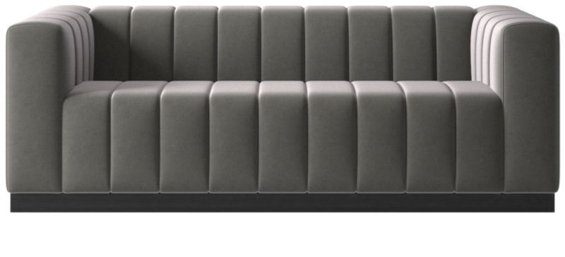 Forte 81" Channeled Sofa with Black Legs Luca Storm | CB2 | CB2