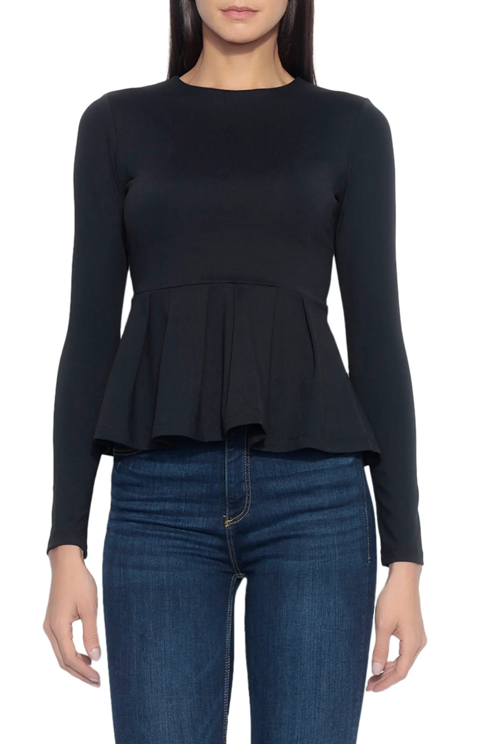 Susana Monaco Long Sleeve Peplum Top | Nordstrom | Nordstrom