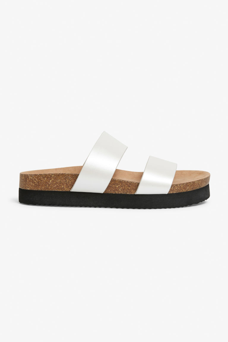 H & M - Flat cork sandals - White | H&M (UK, MY, IN, SG, PH, TW, HK)