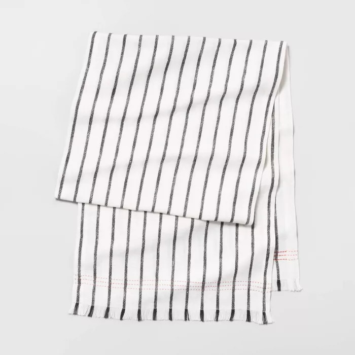 Table Runner Oversized Simple Stripe Black / Orange - Hearth & Hand™ with Magnolia | Target