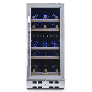 Dual Zone 29-Bottle Built-In Compressor Wine Cooler Fridge Quiet Operation and Beech Wood Shelves... | The Home Depot