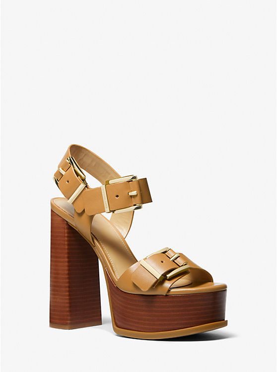 Colby Leather Platform Sandal | Michael Kors | Michael Kors US