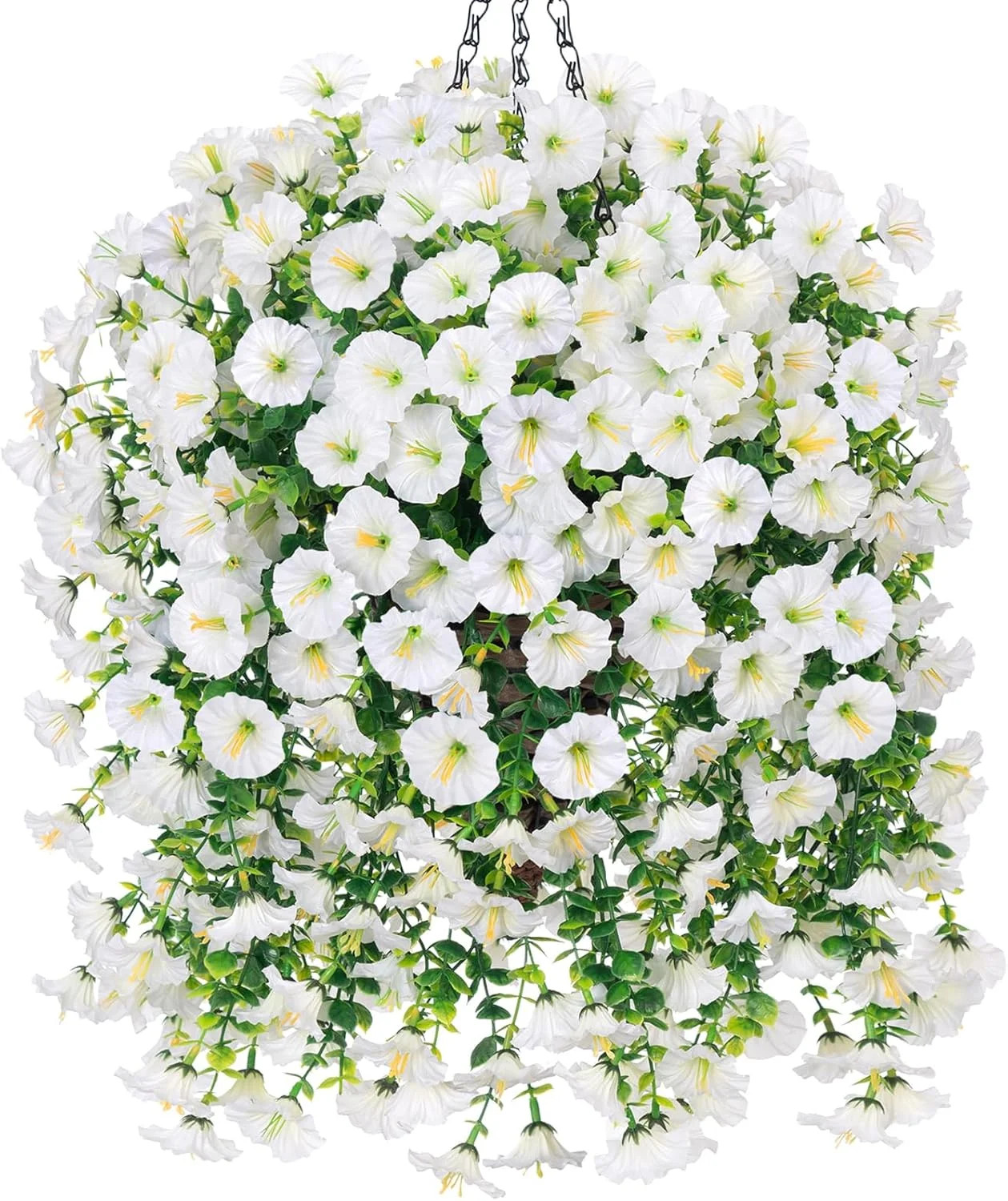 Twfbrm Artificial Hanging Flowers for Outdoor, 30" Long Realistic Silk Morning Glory with Eucalyp... | Walmart (US)