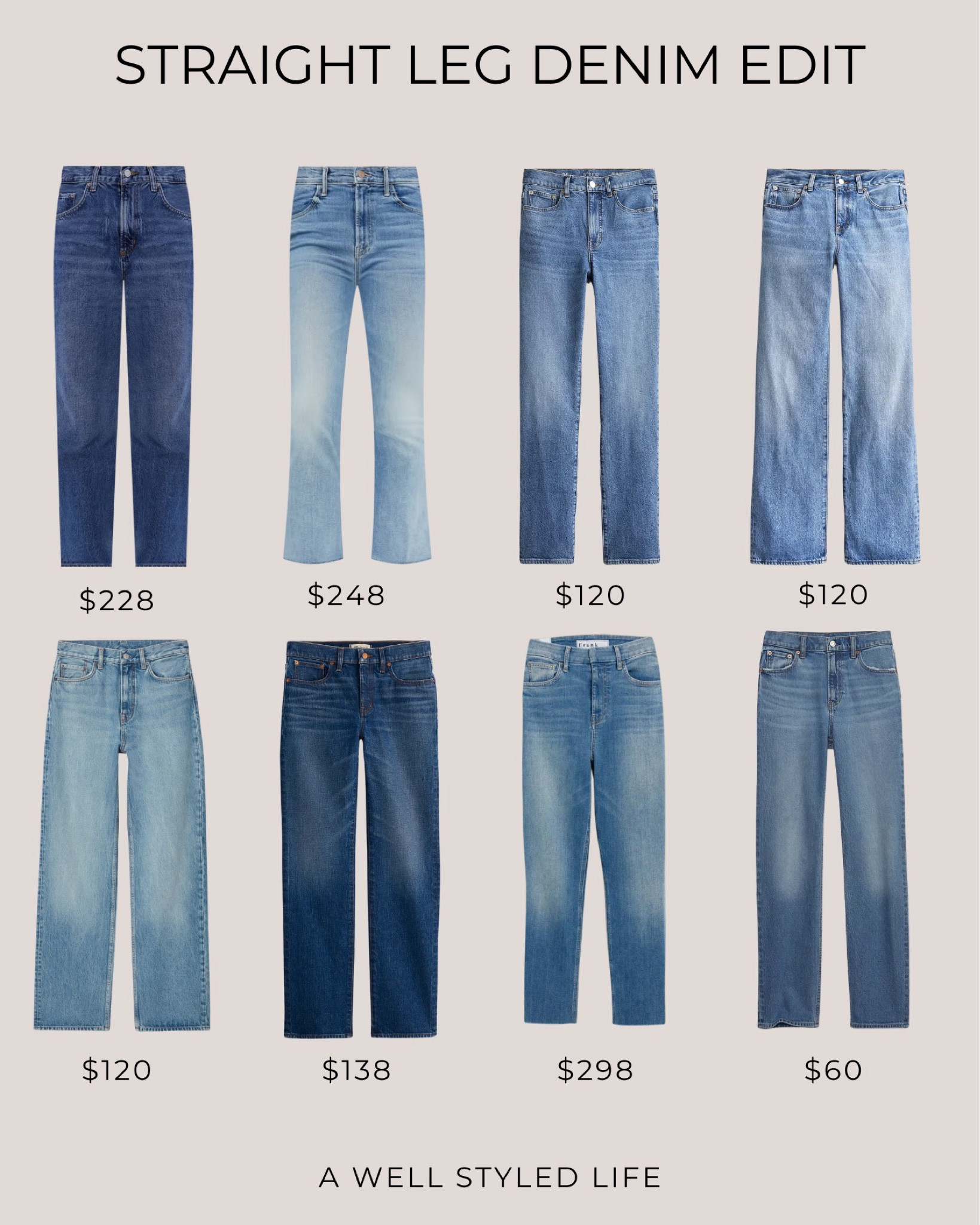 Straight Leg Denim Edit

Rounding up some of my favorite straight-leg denim styles.


#Fashionover50 #LTKOver50Style #fashion #outfitinspiration #denim #jeans #straightlegdenim #straightlegjeans

#LTKOver40 #LTKStyleTip