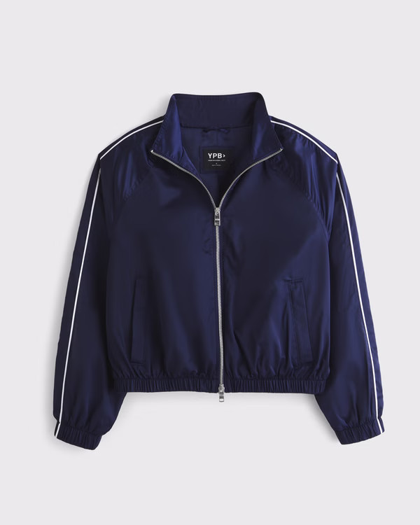 Women's YPB Active Satin Track Jacket | Women's Coats & Jackets | Abercrombie.com | Abercrombie & Fitch (US)