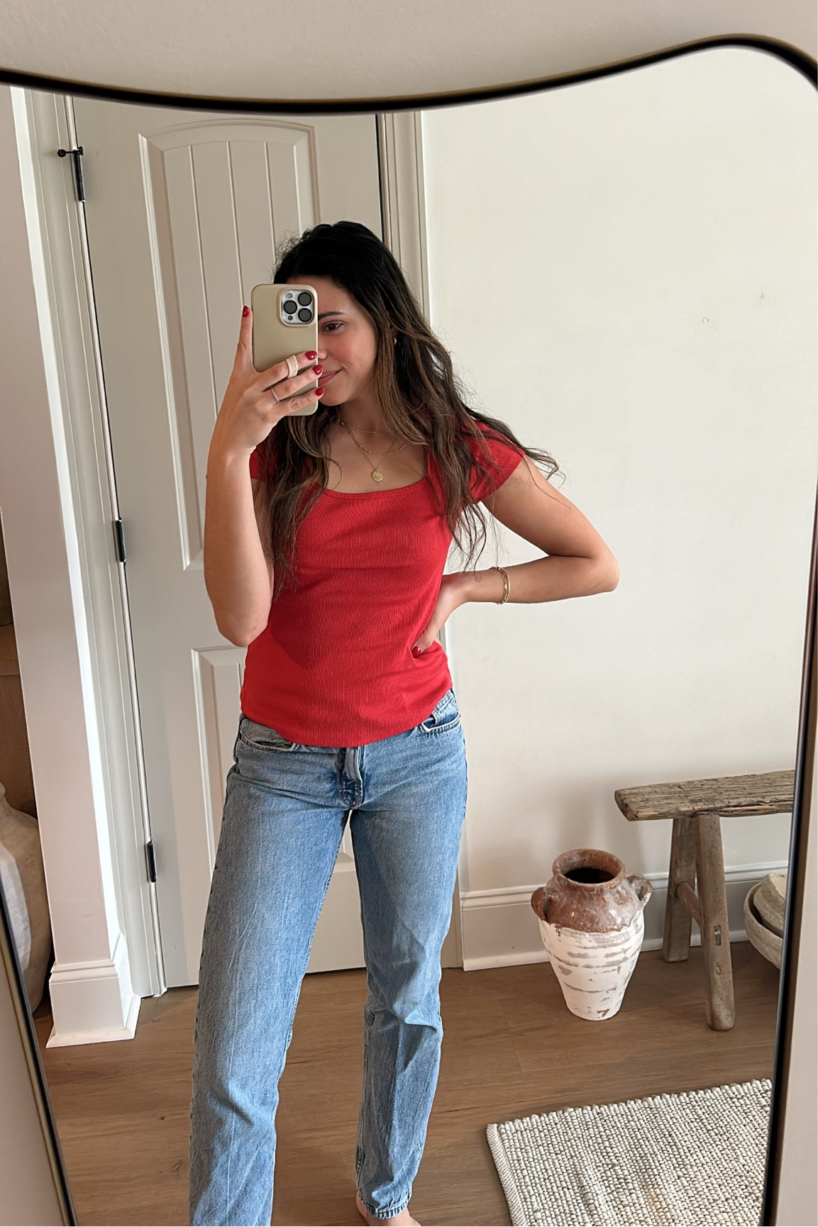 Outfit of the day!
Medium top!

Women’s fashion- straight jeans- mom jeans- women’s top- tops- bench- spring fashion- spring fit- red top 

#LTKstyletip #LTKbeauty #LTKSpringSale