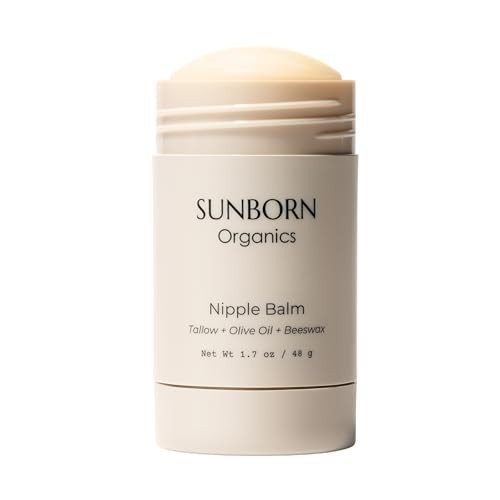 Sunborn Organics Nipple Balm | Nursing-Safe Lanolin-Free Nipple Cream with 3 Edible Ingredients for Sore or Cracked Nipples | Safe for Baby, No Wipe-Off, Third-Party Tested | Made in USA | Amazon (US)