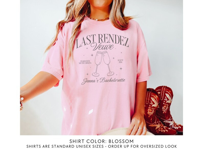 Bachelorette Party Shirts, Champagne Bachelorette Tshirts, Custom Bridal Party Tees, Pink and Ora... | Etsy (US)