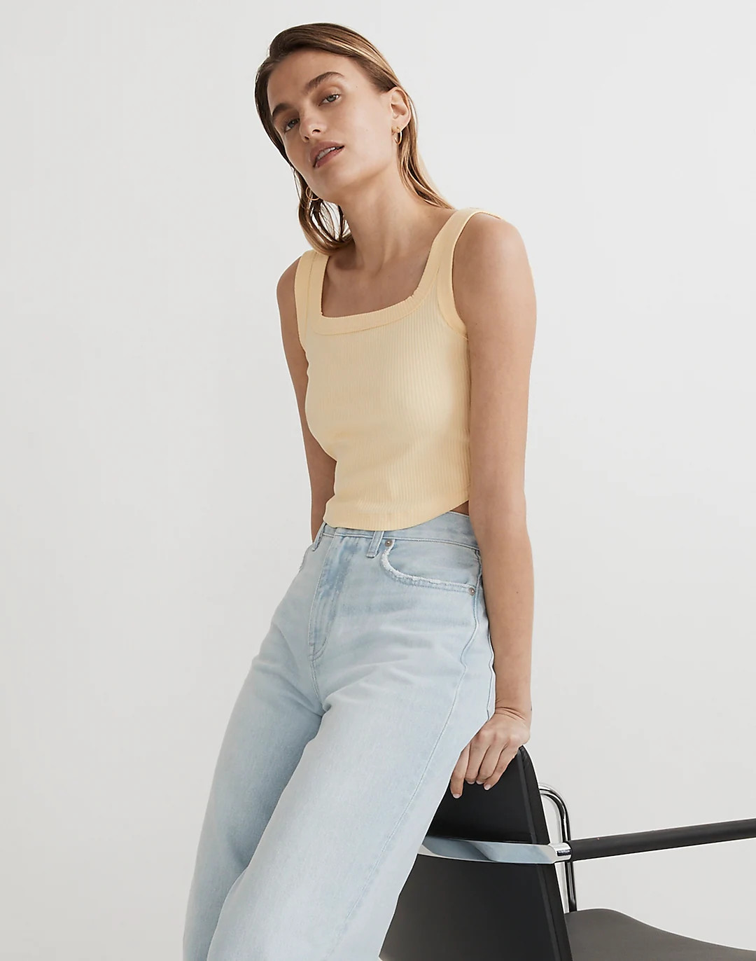 The Tailored Crop Tank in Sleekhold | Madewell