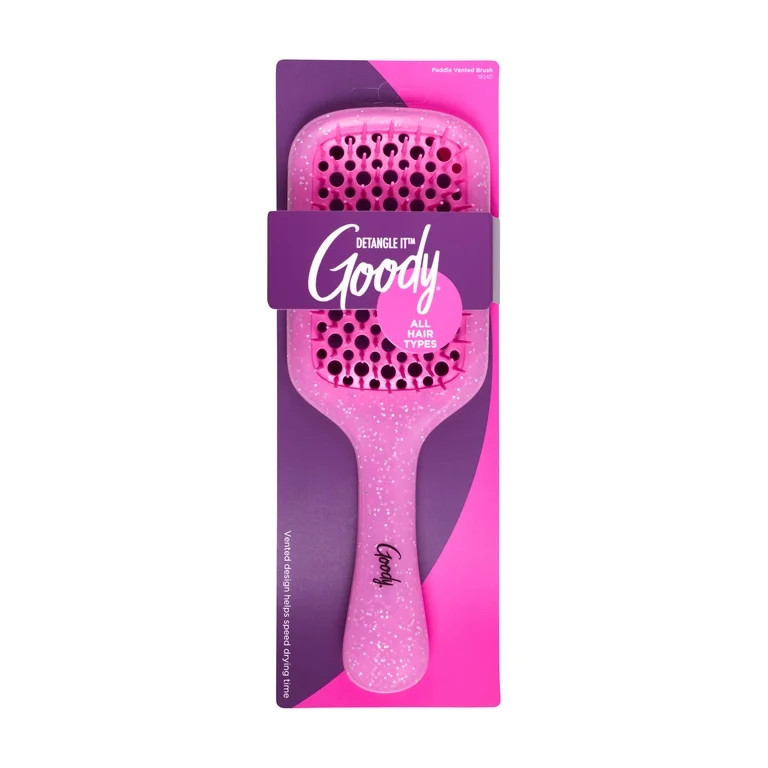 Goody Ouchless Vented Paddle Detangler Brush for All Hair Types, Pink, 1 Count | Walmart (US)