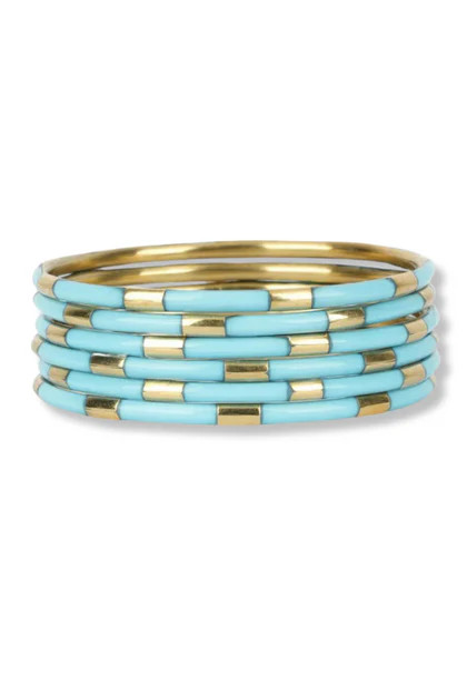 BudhaGirl Veda Turquoise Bangle Bracelets Set Of 6 | The Willow Tree