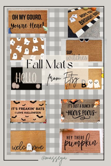 🍁 It’s September which means it’s time to transition from summer to fall 🍁 
These mats are all from Etsy. 
#smallshops #etsy #falldecor #halloween

#LTKhome #LTKunder50 #LTKSeasonal
