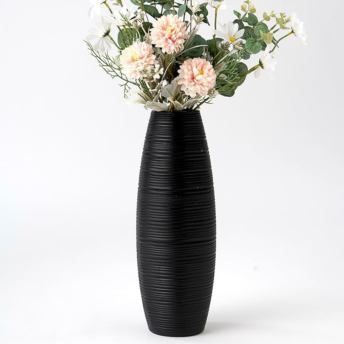 Leewadee - Black Floor Vase for Pampas Grass, Large Flower Vase for Home Decor, 13 inches, Resin | Amazon (US)