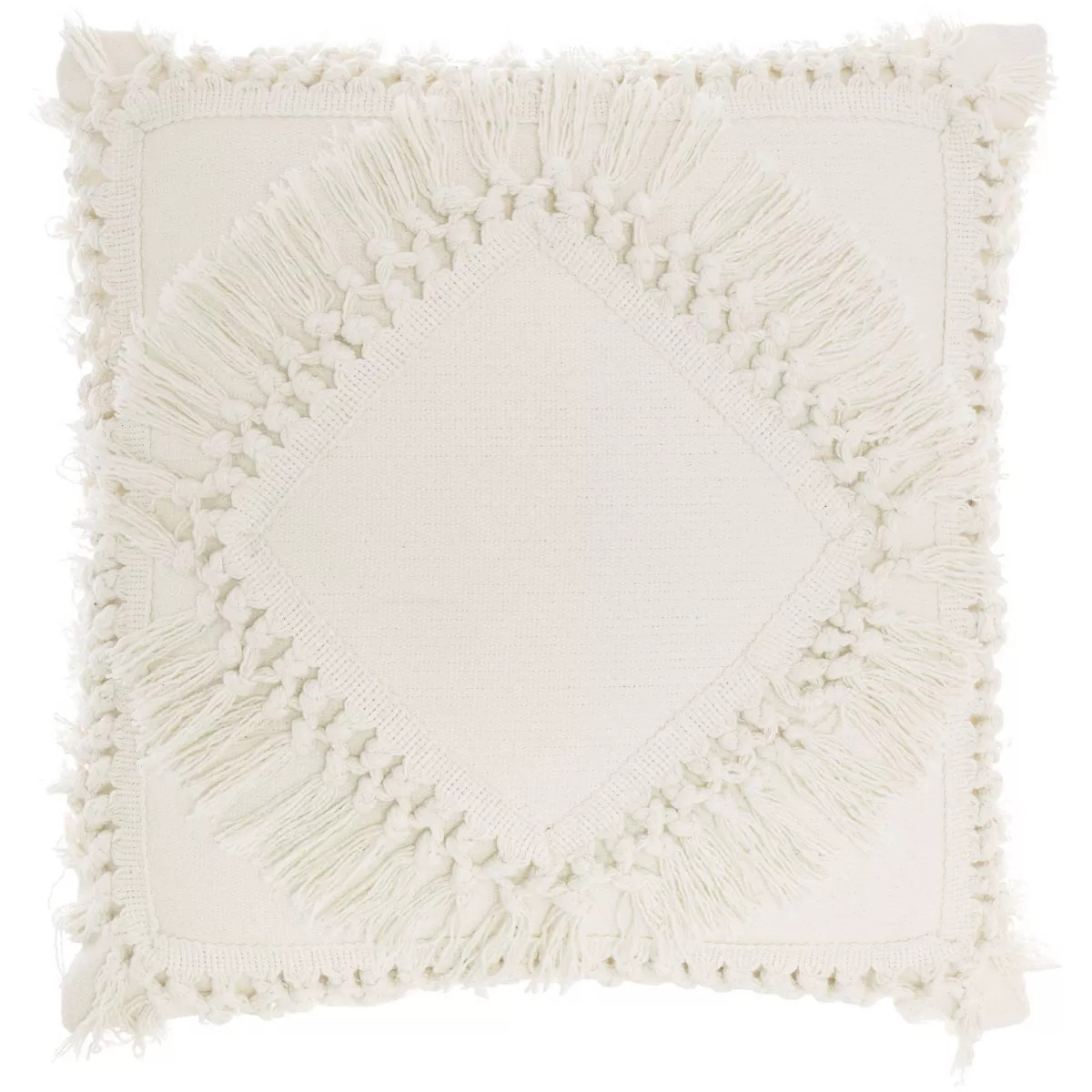 18"x18" Diamond Square Throw Pillow with Fringe - Nicole Curtis | Target