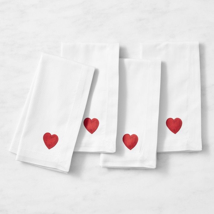 Heart Napkins, Set of 4 | Williams-Sonoma