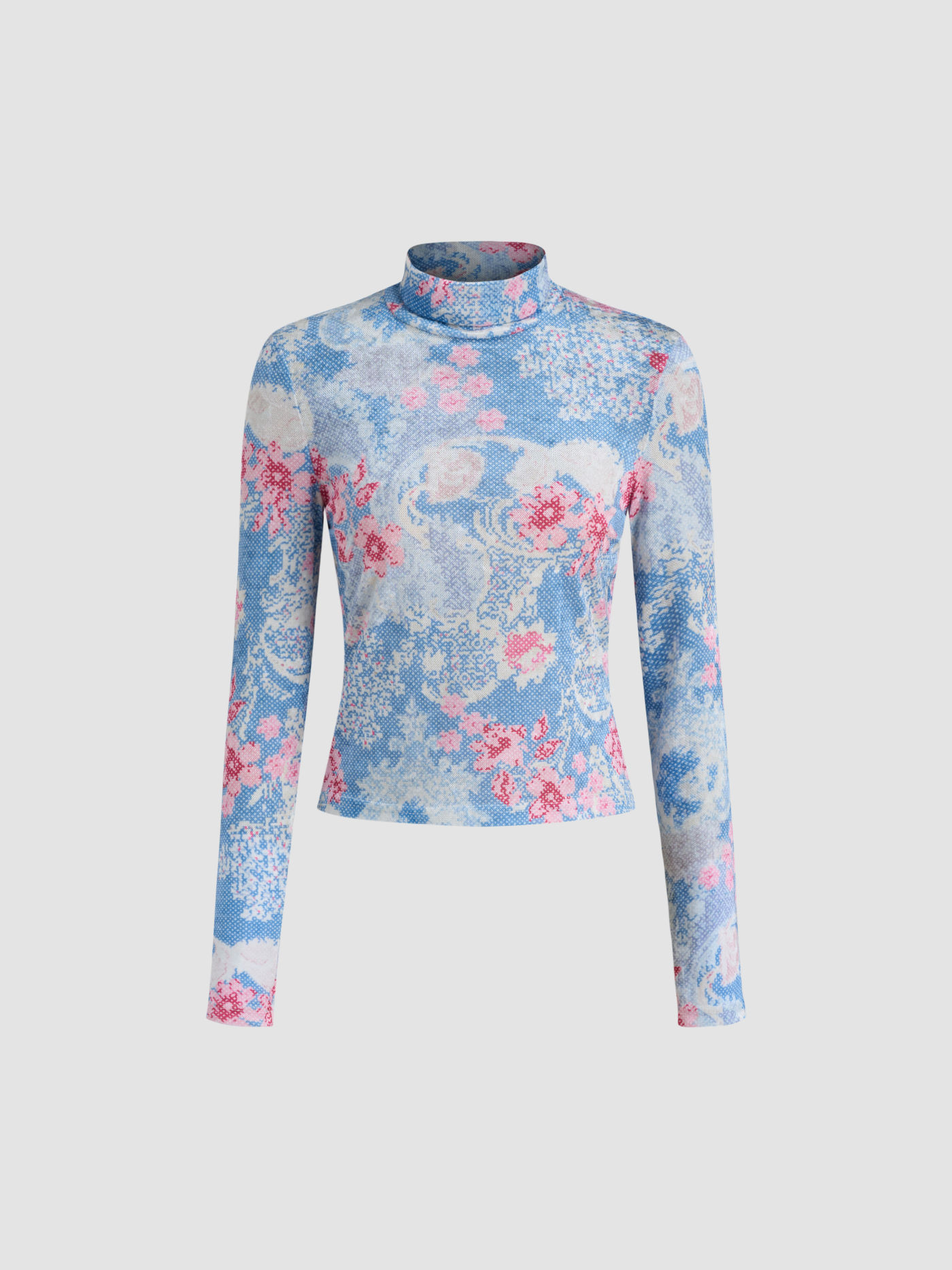 Velvet Velvet High Neck Floral Long Sleeve Top For Vacation | Cider
