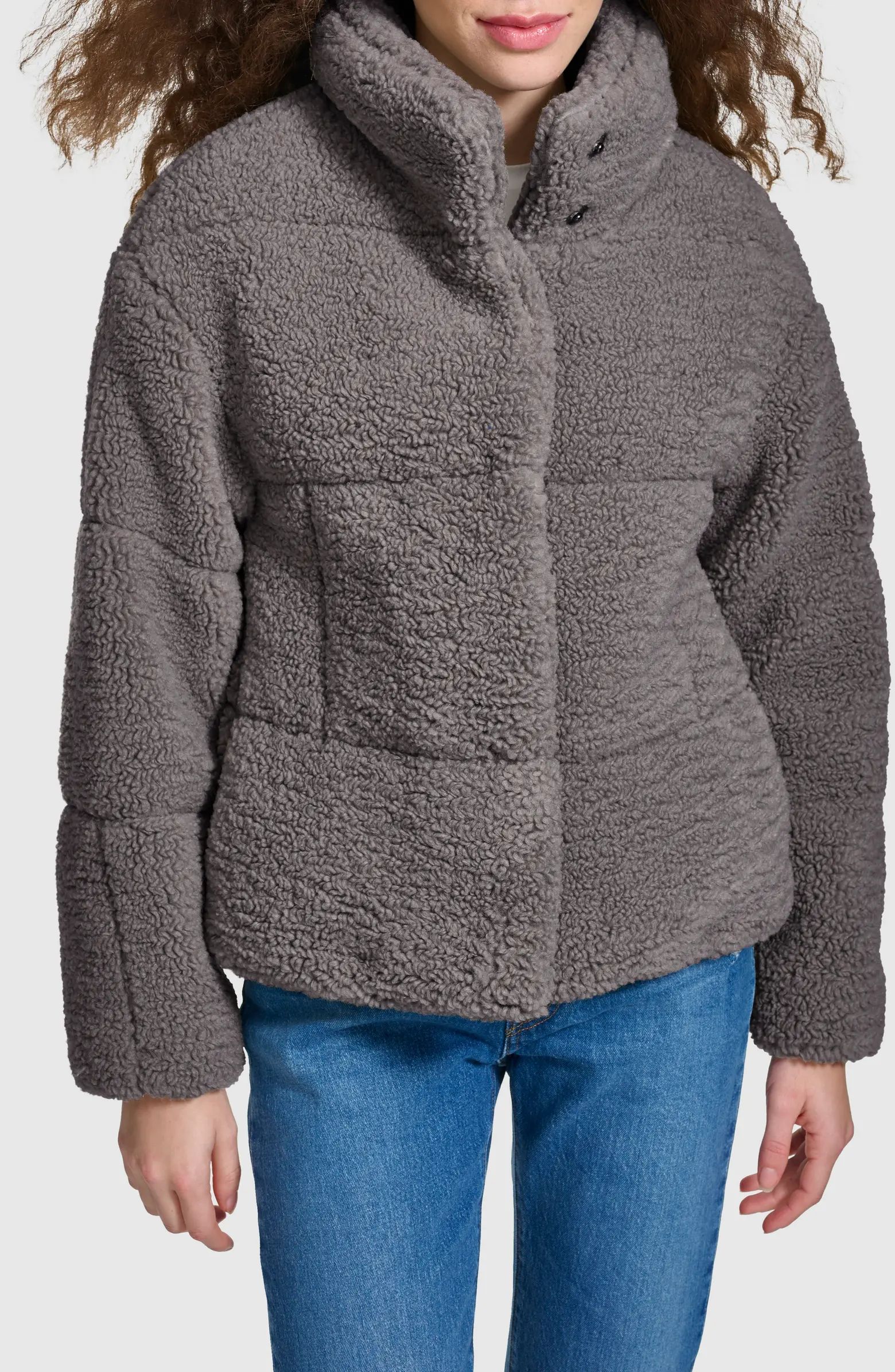 Levi's® Quilted Faux Fur Short Teddy Jacket | Nordstrom | Nordstrom