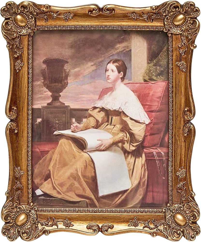 Vintage Picture Frame 8x10 Inch, Ornate Antique Photo Frames with Glass Front, Baroque Design, Ta... | Amazon (US)