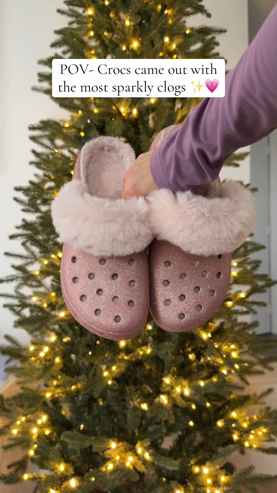 Pink glitter lined classic platform crocs clogs 

#LTKHoliday #LTKGiftGuide #LTKootd
