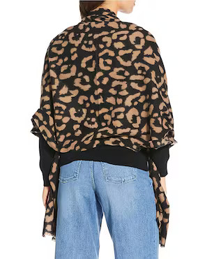 Two Tone Leopard Scarf Wrap | Dillard's
