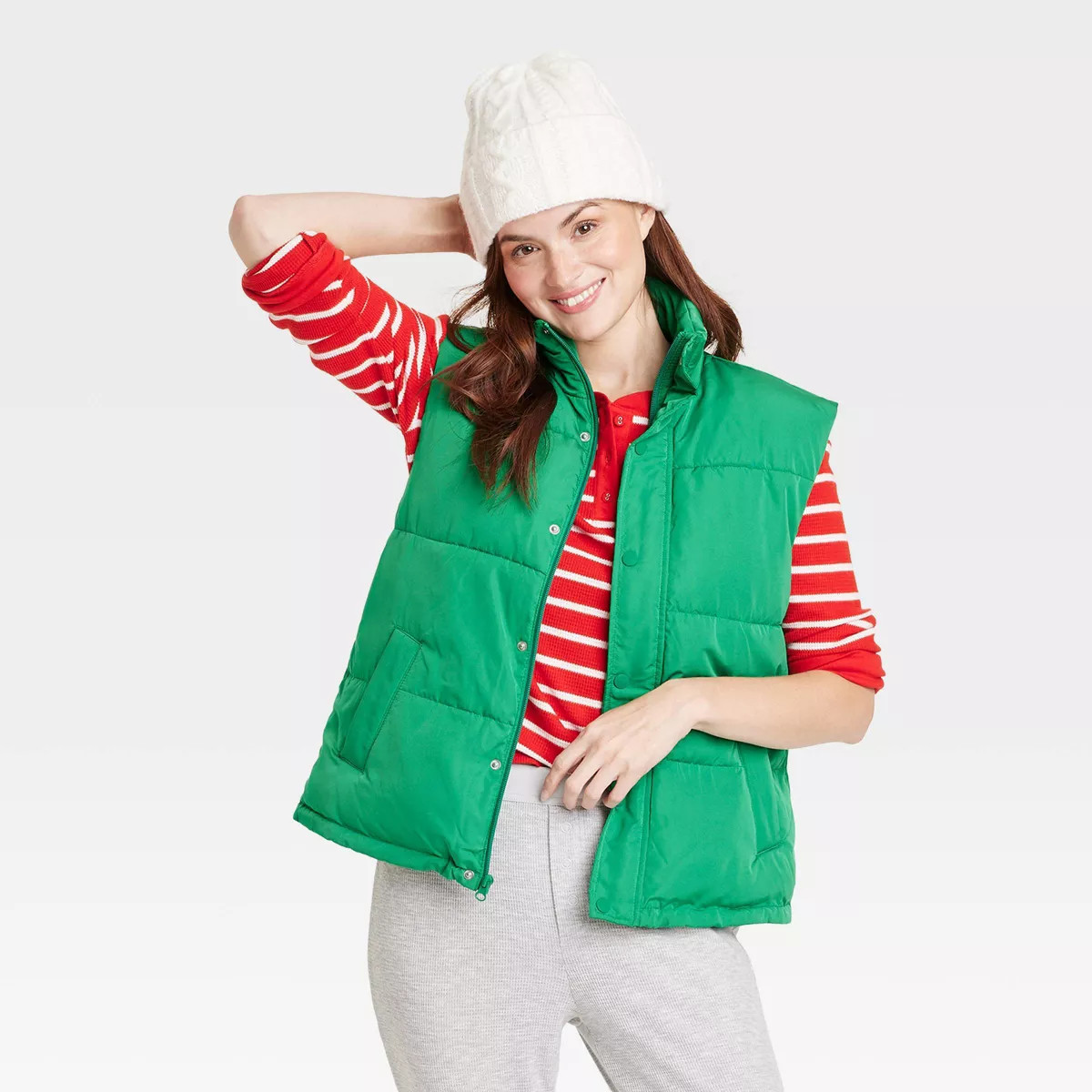 Women's Matching Family Puffer Vest - Wondershop™ Green | Target